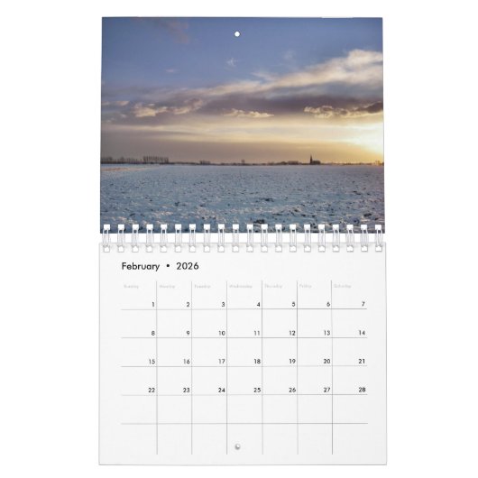 Calendrier Mural Neige (Feb 2026)