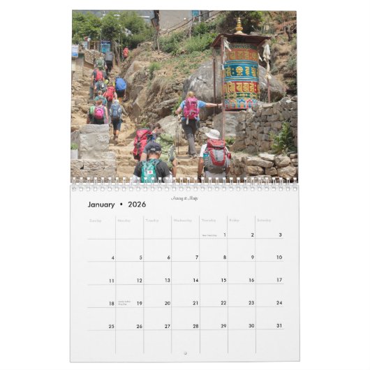 Calendrier Mural Népal Mont Everest Base Camp 2 (Jan 2026)