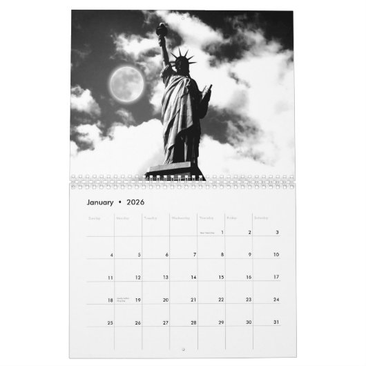 Calendrier Mural New York (noir et blanc) (Jan 2026)