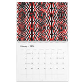 Calendrier Mural Noir, blanc et rouge Art abstrait 12 pages calendr (Feb 2026)