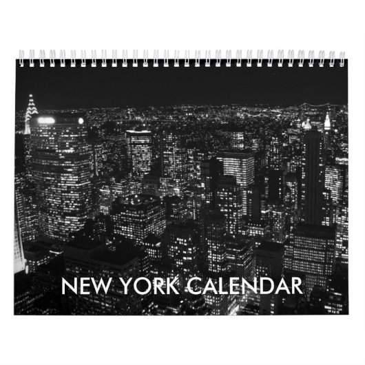 Calendrier Mural Noir blanc New York (Protection)