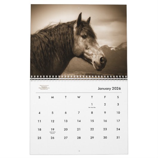 Calendrier Mural Odeur de cheval occidental stable d'esprit 12 mois (Jan 2026)