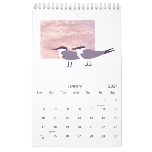 Calendrier Mural Oiseaux 2010 (Jan 2027)