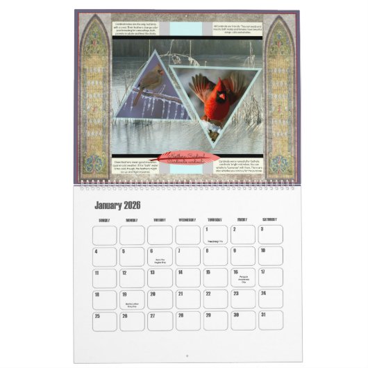 Calendrier Mural Oiseaux et eau (grands) (Jan 2026)