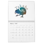 Calendrier Mural Oiseaux néo-zélandais (Feb 2027)
