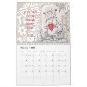 Calendrier mural original d'art (Feb 2026)