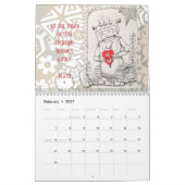 Calendrier mural original d'art (Feb 2027)