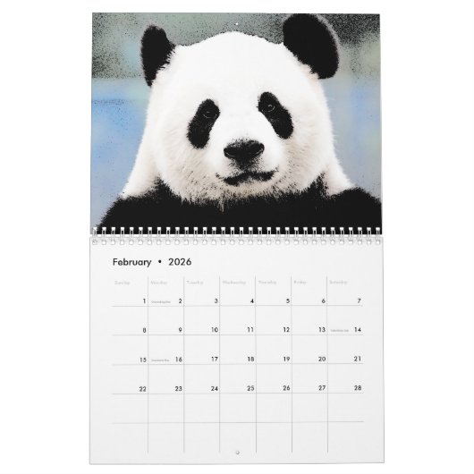 Calendrier Mural Panda (Feb 2026)