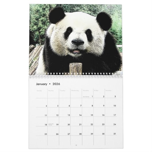 Calendrier Mural Panda (Jan 2026)