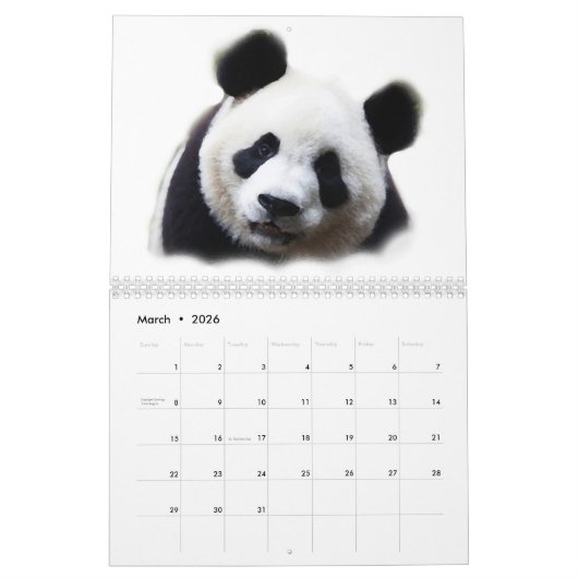 Calendrier Mural Panda (Mar 2026)