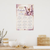 Calendrier mural papillon 2027 Poster (Cuisine)