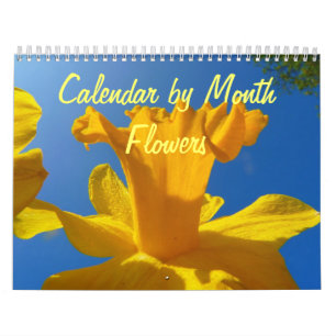 Calendrier mural par mois avec fleurs