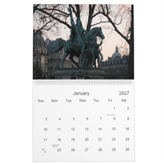 Calendrier Mural Paris 2014 (Jan 2027)
