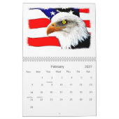 Calendrier mural patriotique et d'Eagle (Feb 2027)