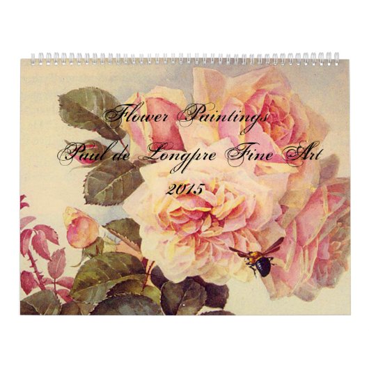 Calendrier Mural Paul de Longpre Fleurs d'Art (Protection)