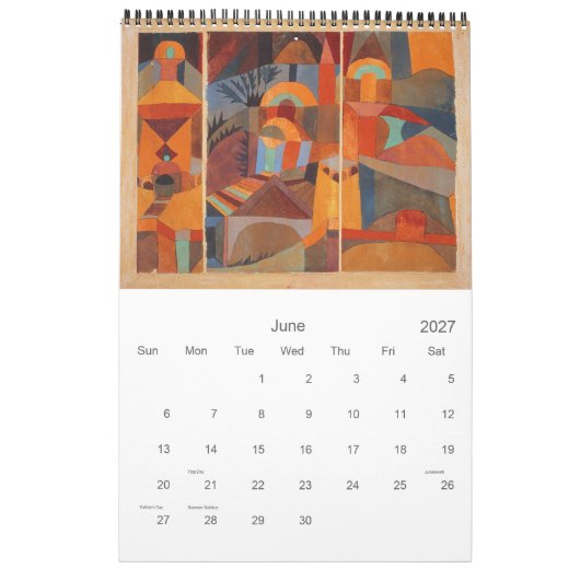 Calendrier Mural Paul Klee Géométrique Abstraite (Jun 2027)