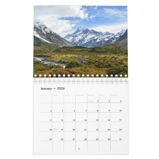 Calendrier Mural Paysages Extraordinaires Deux pages, petit, calend (Jan 2026)