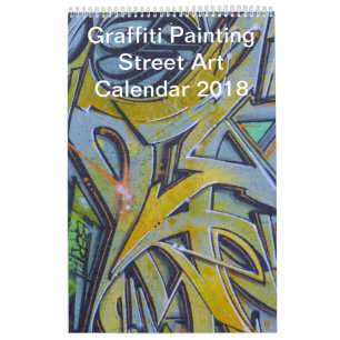 Calendrier Mural Peinture de graffiti coloré Street Art 2018