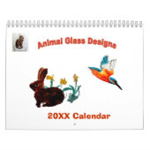Calendrier Mural Peintures en verre d'art animal Animaux domestique (Protection)