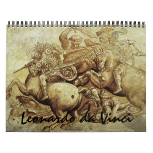 Calendrier Mural Peintures et croquis d'art fin de Léonard de Vinci