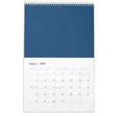 Calendrier mural personnalisable de minuit bleu (Mar 2027)