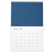 Calendrier mural personnalisable de minuit bleu (Feb 2027)