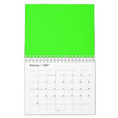 Calendrier mural personnalisé vert néon (Feb 2027)