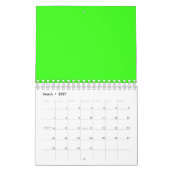 Calendrier mural personnalisé vert néon (Mar 2027)