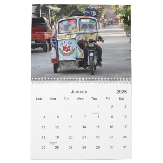Calendrier Mural Philippines (Jan 2026)
