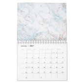 Calendrier Mural Pierre Rose or minimaliste en marbre blanc gris ar (Jan 2027)