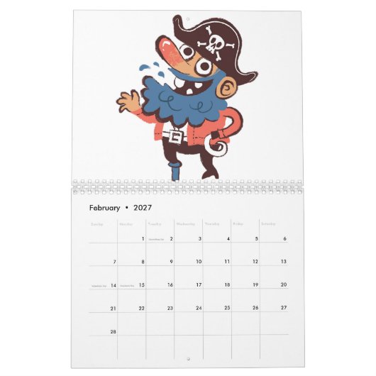 Calendrier Mural Pirate - Random (Feb 2027)