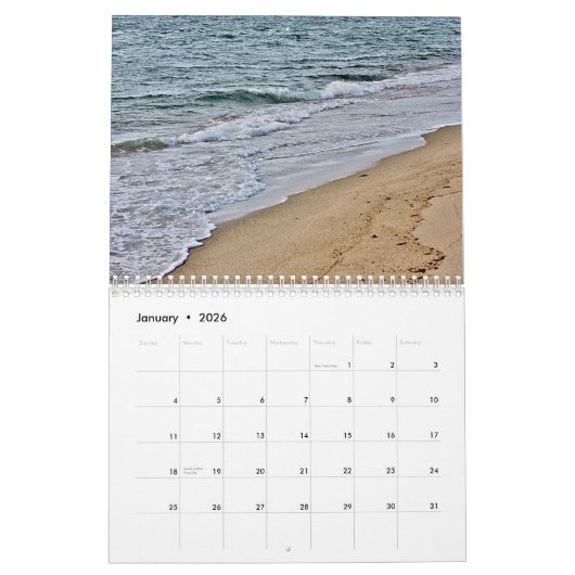 Calendrier Mural Plages (Jan 2026)