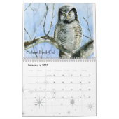 Calendrier Mural Plans rapprochés de peintures de hiboux (Feb 2027)