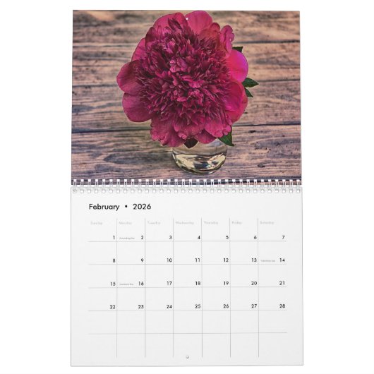Calendrier Mural Plutôt Awesome Peonies (Feb 2026)