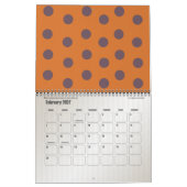 Calendrier Mural Point Polka Du Mois - 15 Mois - Customisé (Feb 2027)