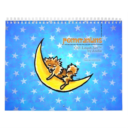Calendrier Mural Poméraniens Off-Leash Art™ Vol 1 (Protection)
