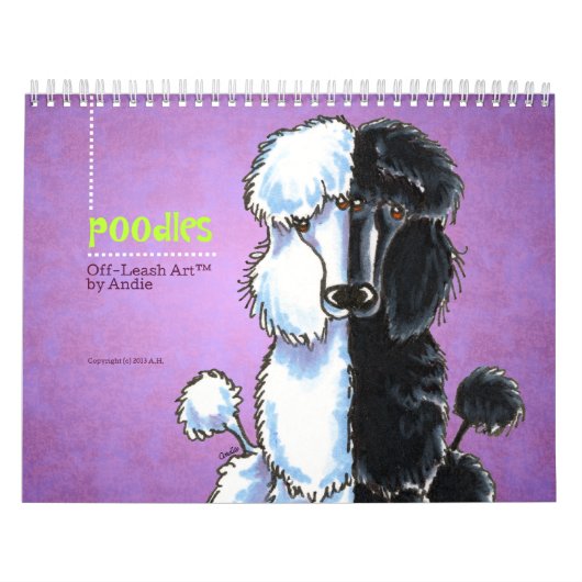 Calendrier Mural Poodles Off-Leash Art™ Vol 1 (Protection)