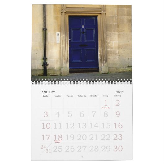 Calendrier Mural Portes vers l'Angleterre (Jan 2027)