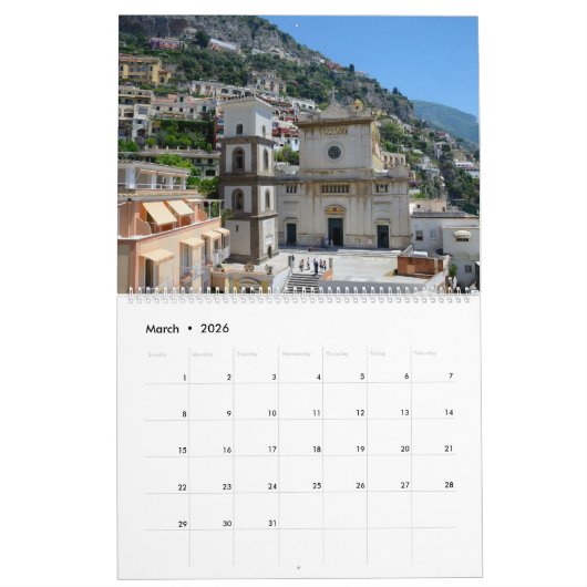 Calendrier Mural Positano 12 mois (Mar 2026)