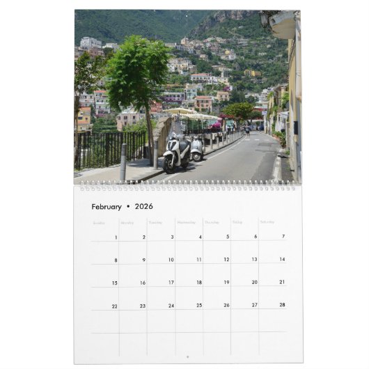 Calendrier Mural Positano 12 mois (Feb 2026)