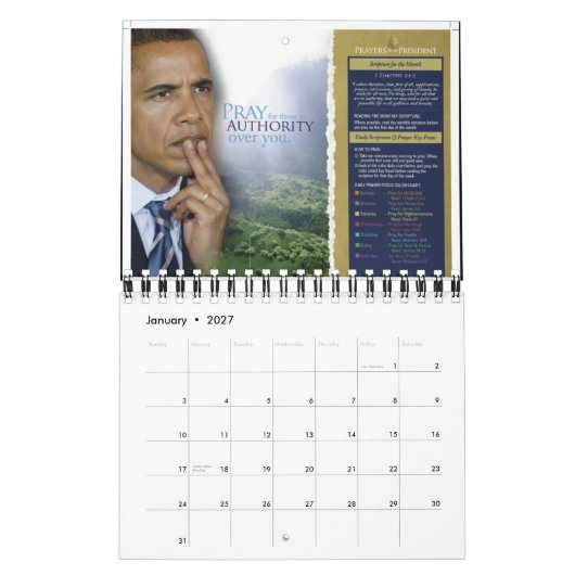 Calendrier Mural Prières pour le Président Calendar (Jan 2027)