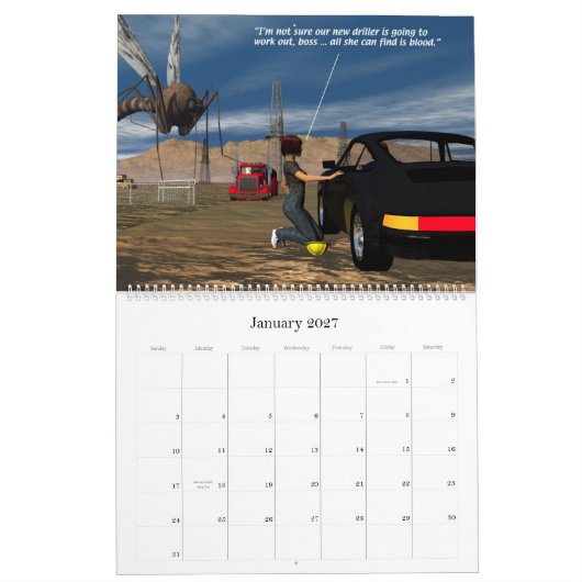 Calendrier Mural Production d'énergie - Pipeline, vent (Jan 2027)