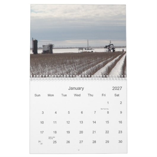 Calendrier Mural Puits de bail d'huile de Milou (Jan 2027)