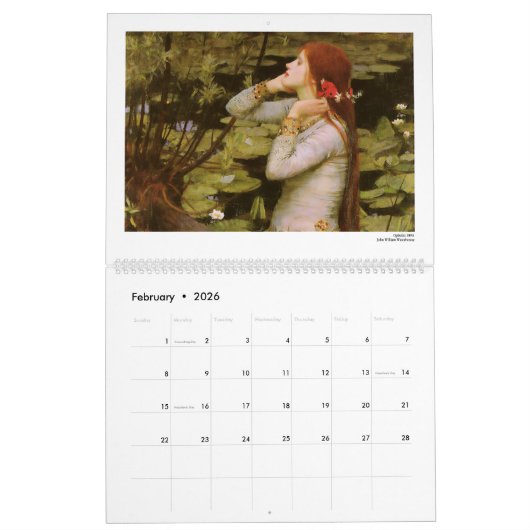 Calendrier Mural Redheads in Fine Art 2026 (Feb 2026)