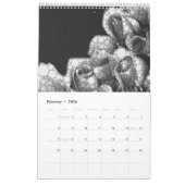 Calendrier Mural Roses grunges psychédéliques (Feb 2026)