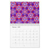 Calendrier Mural Rouge, blanc et bleu (Feb 2027)