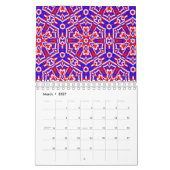 Calendrier Mural Rouge, blanc et bleu (Mar 2027)