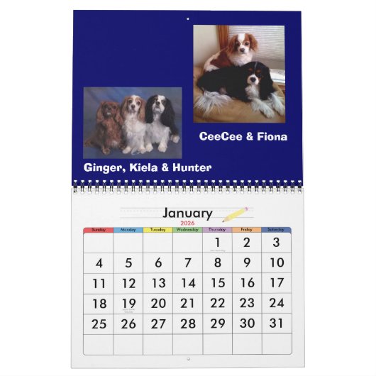 Calendrier Mural Roxians Familles Annuel Callendar (Jan 2026)