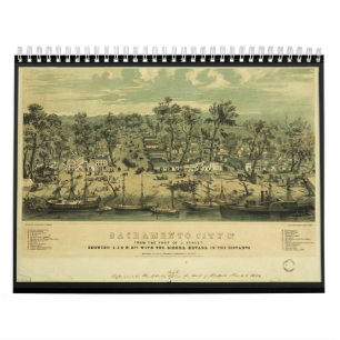 Calendrier Mural Sacramento City California en 1849 par C Parsons