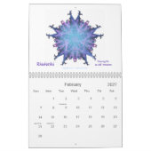 Calendrier Mural Saisons de l'âme, mandalas de fractale (Feb 2027)